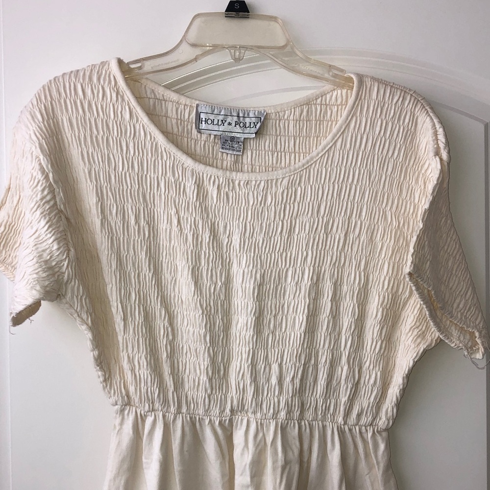 Cream Textured Maxi Dress